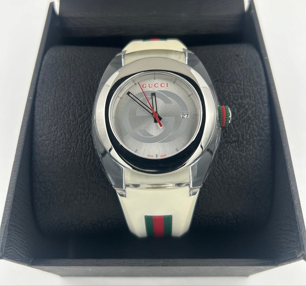 Gucci Sync XXL YA137302 46mm White Swiss Watch w/ CERTIFICATE COLLECTOR Grade A